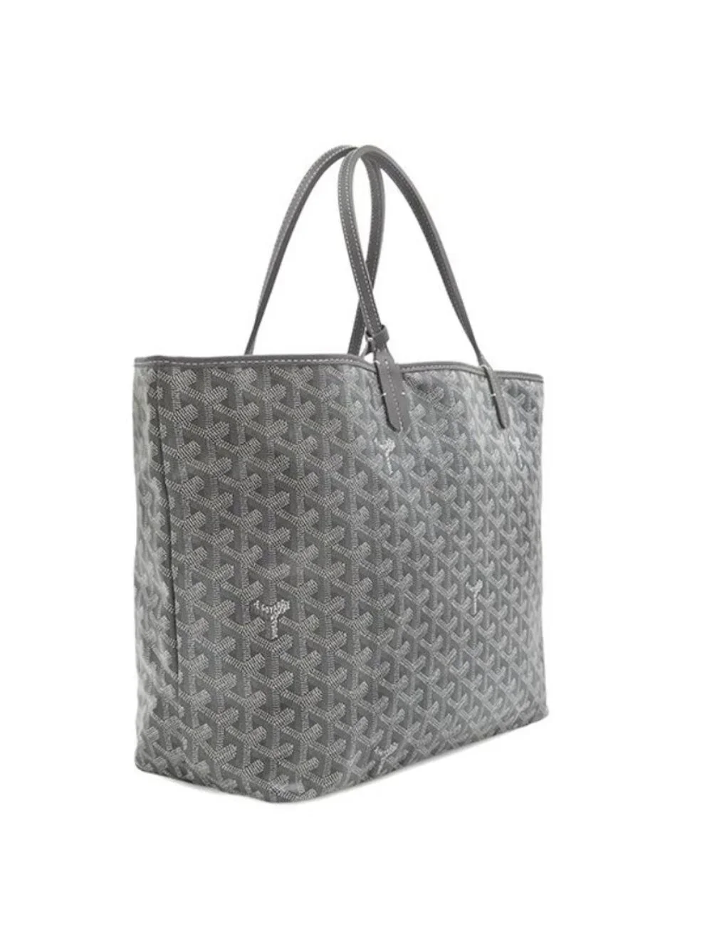 Goyard Tote Saint Louis PM Canvas Din Chevroche Gray Reversible Herringbone
